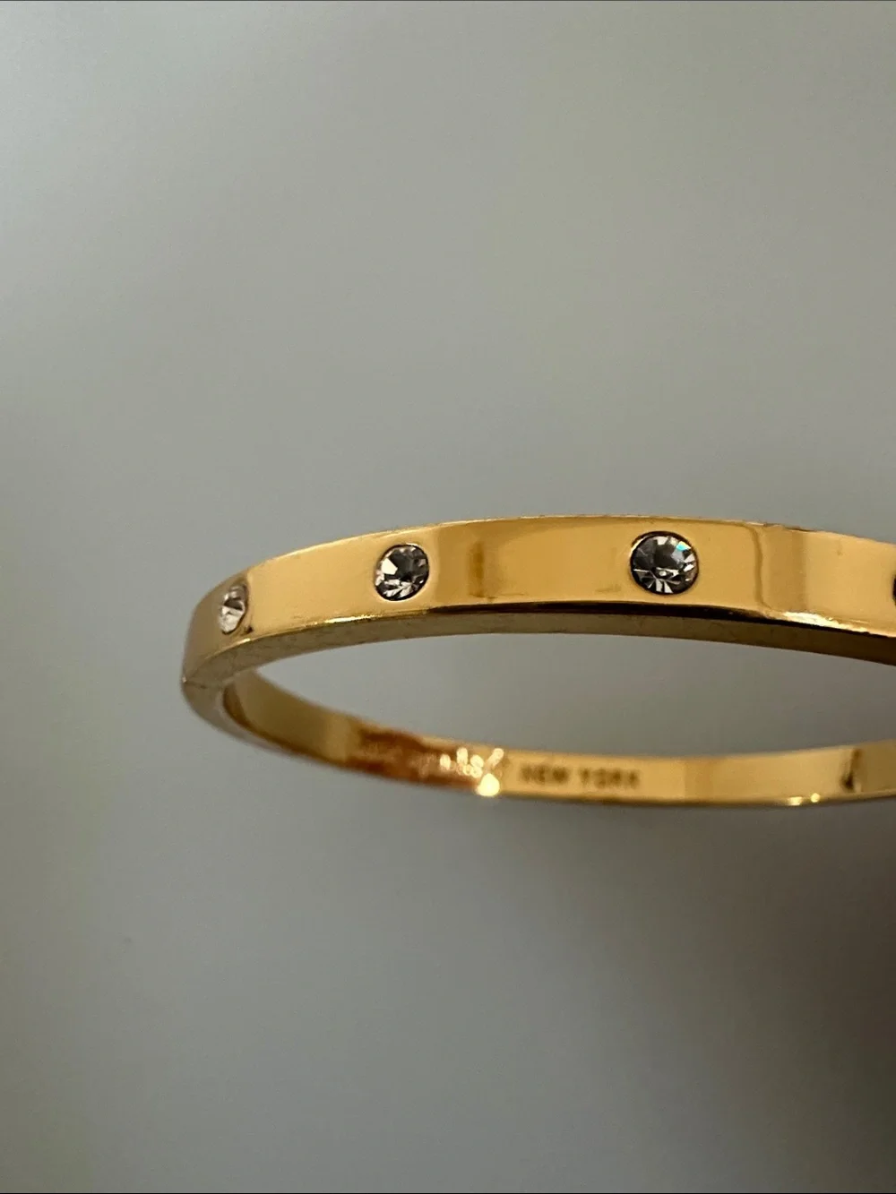 kate spade Gold Crystal-Studded Bangle Bracelet - Picture 7 of 9